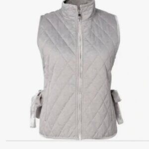 Banana Republic Quilted Vest  with Side Slits and Velvet Trim